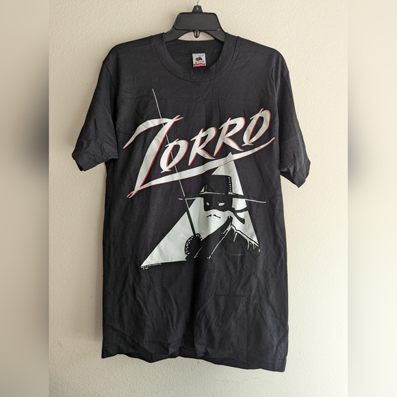 Vintage Zorro T Shirt Men’s L Movie Promo 1989 Coastal Concepts Single Stitch - Picture 1 of 9
